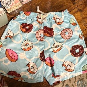 SHEIN Blue Donut Print Kids Shorts